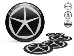 Plymouth Adesivo Silicone Stile Emblemi Cerchio Cupola